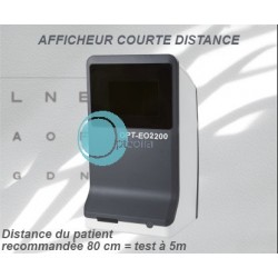 afficheur courte distance pour test d'acuité dans une pièce exiguë