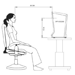 afficheur courte distance pour test d'acuité dans une pièce exiguë