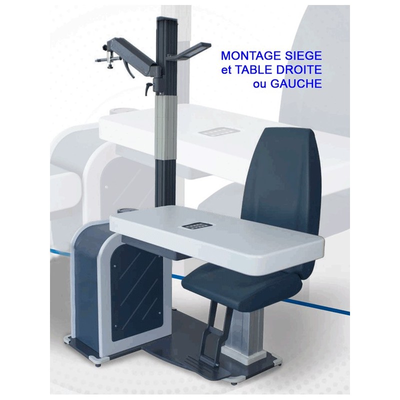 Unité d'examen Lagoon avec siège indépendant table pour 2 instruments MONTAGE DROITE ou GAUCHE