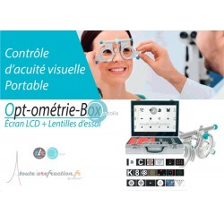 Valise de contrôle d'acuité visuelle avec écran LCD et lentilles d'essais