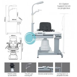 unité de réfraction compacte OPT-9050 avec support auto réfractomètre-kératomètre et fauteuil patient