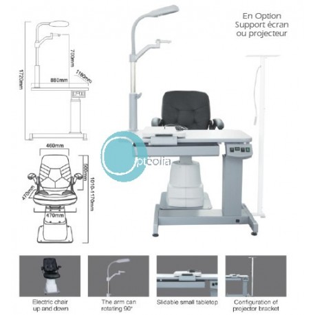 unité de réfraction compacte OPT-9050 avec support auto réfractomètre-kératomètre