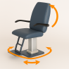 Rotation et inclinaison du fauteuil pour l'option PMR. Le repose-pied est inclus dans cette option