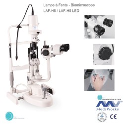 Lampe à fente type Haag Streit à cinq facteurs de grossissement